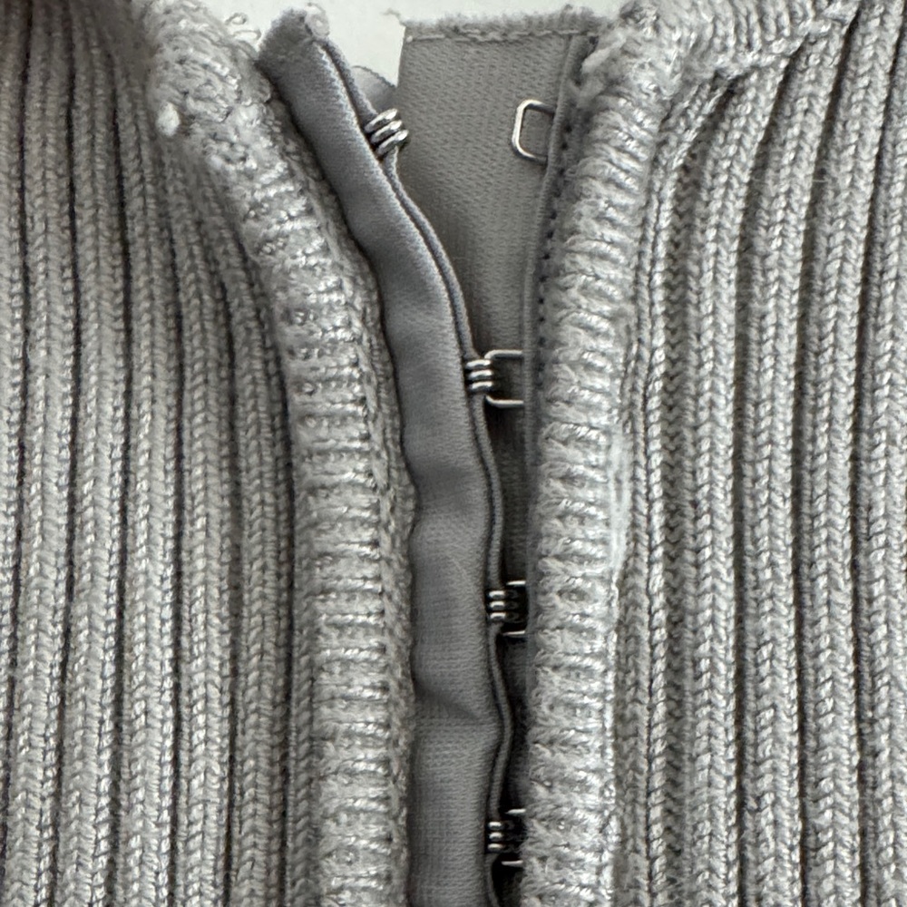 Zara Ribbed Button-Front Cami — Gray - Picture 4 of 5